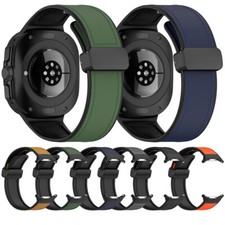 Silicone Leather Patch Magnetic Watch Strap For Samsung Galaxy Watch Ultra 47mm