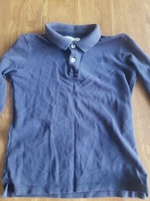 BOYS 7 ZARA BLUE LONG SLEEVE SCHOOL UNIFORM KNIT SHIRT.