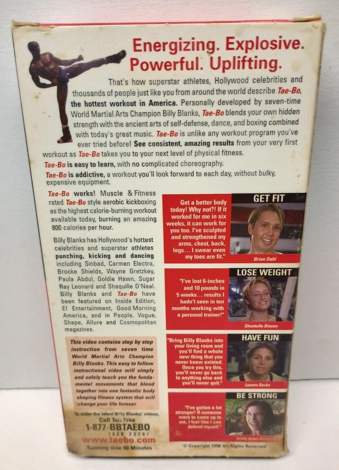 Billy Blanks Tae Bo 8-Minute VHS The Ultimate Total Body Workout For Men & Women - Image 2 of 4