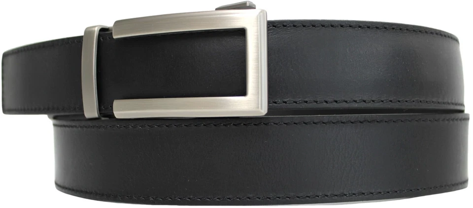 Genuine Leather Ratchet Dress Belt with Automatic Sliding Buckle 41028 - Image 2 of 4