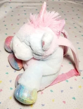 Unicorn Backpack Plush Soft Cuddly Stuffed Animal Playdate Sleepover Adjustable