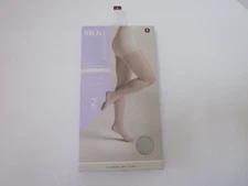 SILK IMPRESSIONS 2 Pair High Waisted SOFT SILVER Shimmer Sheer Pantyhose S