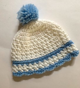 white infant beanie hat