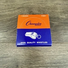 Champion Sports High Quality Whistles 1 Dozen Black Sports