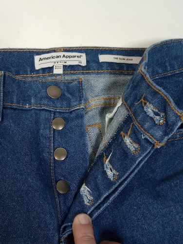 American Apparel The Slim Jeans Women's 30 High-Waist 4 Buttonfly New (30x34) - Picture 5 of 8
