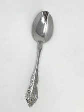 Oneida Renoir-Pembrooke Stainless Floral Pierced Serving Table Spoon 8.5"