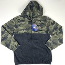 Champion Full Zip Hooded Jacket Youth Sz Large New With Tags Green Camo