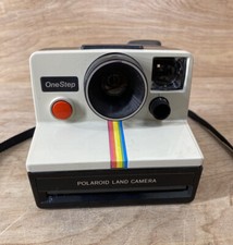 Vintage Original Polaroid OneStep White Rainbow Stripe Land Camera NOT TESTED