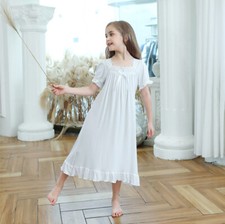 Girls Fairy Cotton Victorian Vintage Nightie Nightdress Age 3-11 Years Old