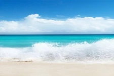 Beautiful Beach Sea Wave Breaking Shore Landscape Art Print Poster 18x12