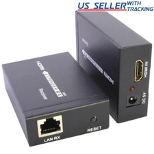 HDMI Extender up to 200ft over Cat5 Cat6 Ethernet Network LAN Cable 60m 1080P