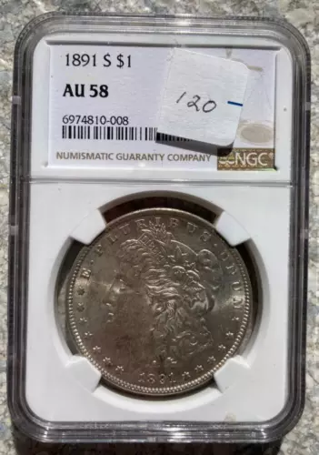 1891-S MORGAN DOLLAR NGC AU58