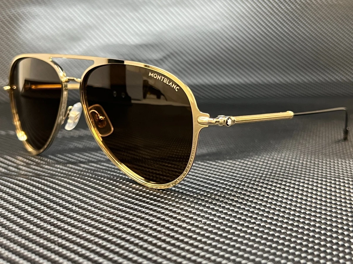 MONT BLANC MB0059S 002 Gold Men s Authentic Aviators Sunglasses 59 mm