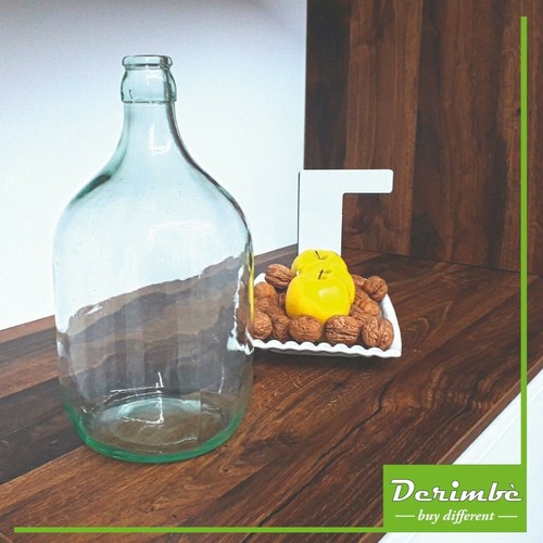 Damigiana di vetro trasparente 5 litri, vintage, design casa, boccione, dama - Foto 5 di 8
