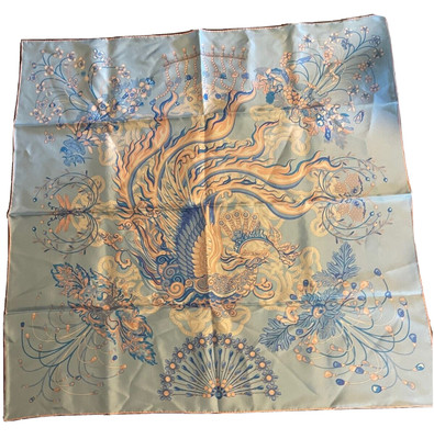 100% Mulberry Silk Scarf Shawl Print Hand Rolled Gift Phoenix Dance Flower