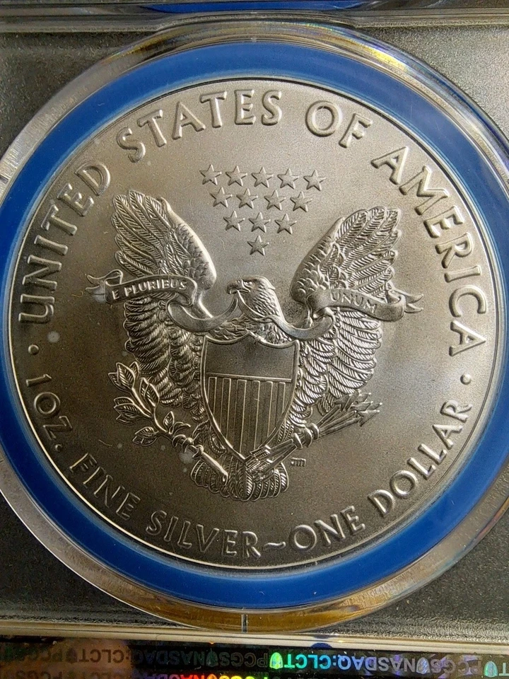 2018 AMERICAN SILVER EAGLE PCGS MS70 FIRST STRIKE OLYMPICS SKIING  - Image 4 of 4