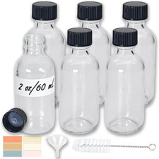 6 Pack 2 Oz Glass Shot Bottles with Caps Mini Juice  Wellness Jars 60Ml Small