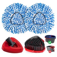 4 Pack Spin Mop Replacement Head for O Cedar 2 Tank-4pack, White,blue