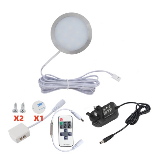 LED Puck Light 1-12Pack With Remote Controls LED Under Cabinet Closet Lights 12V - Picture 13 of 24