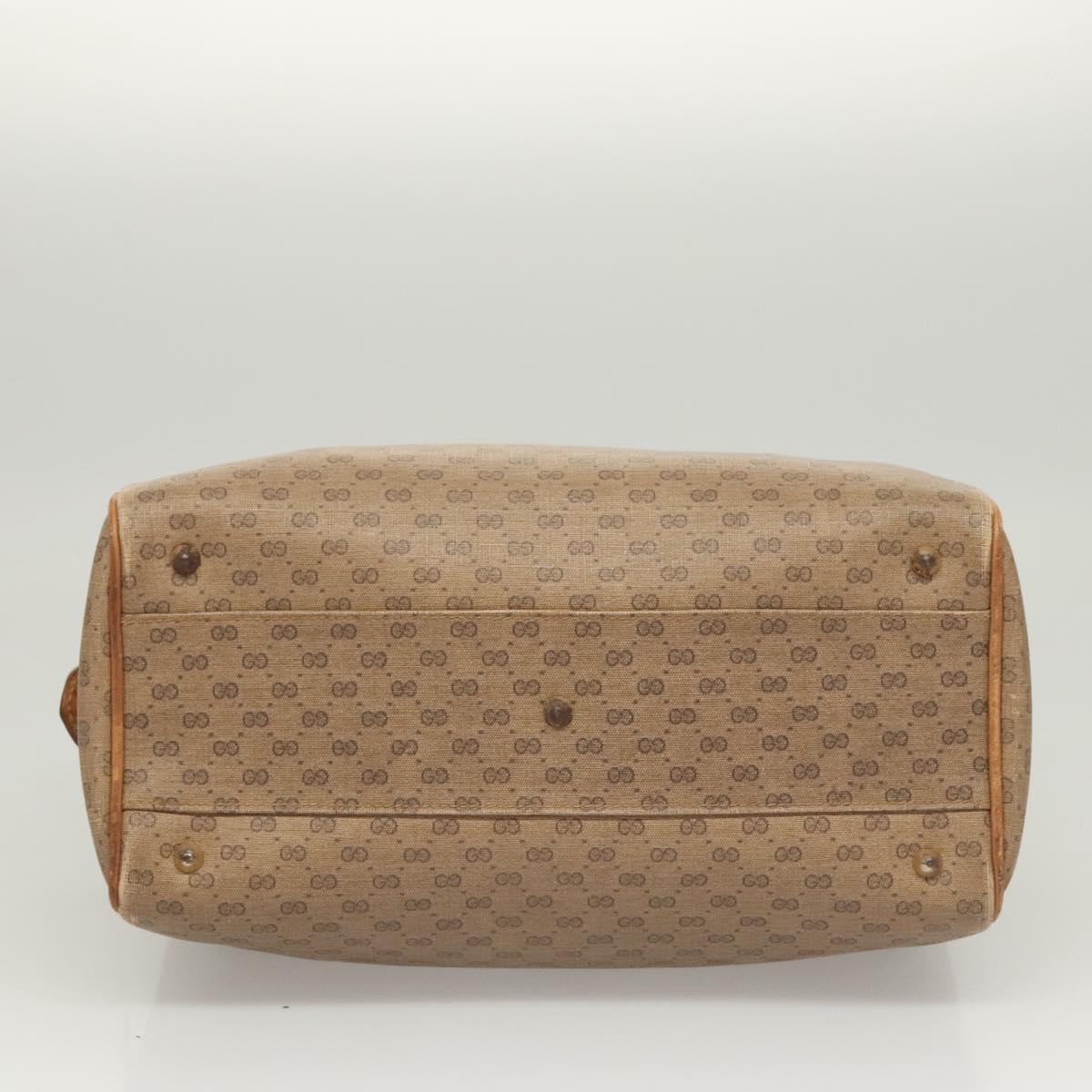 GUCCI Micro GG Supreme Hand Bag PVC Leather Brown Gold 002 101