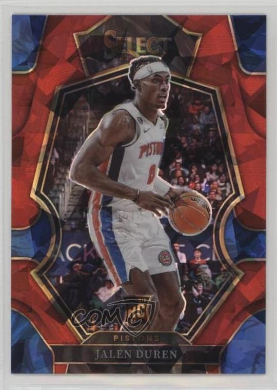 2022-23 Panini Select Premier Level Red Cracked Ice Prizm Jalen Duren #176 0z4h