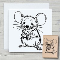 Stempel Mingo - Motivstempel Holzstempel Scrapbooking Karten Tierstempel MäUse