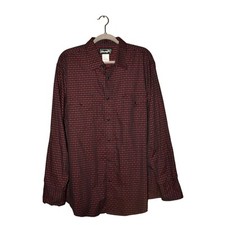 WRANGLER 65 Red Black Plaid Western Pearl Snap Long Sleeve Shirt Men's XL