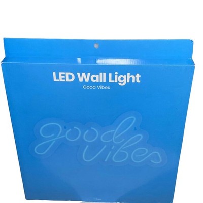 Good Vibes Neon Wall Light LED Sign Blue USB Acrylic Room Bar Dorm Decor Gift