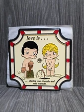 Vintage Love Is... 1990 Kim Casali Wall Plaque/Clock Face - Sharing Triumph