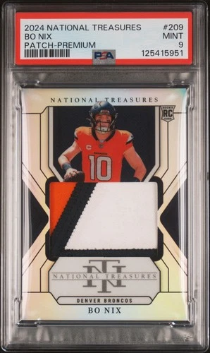 BO NIX PSA 9 2024 PANINI NATIONAL TREASURES #209 ROOKIE PREMIUM PATCH RC /35