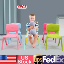 6 Pack Plastic Colorful Stackable School Chair for Kindergarten Home 11'' Height