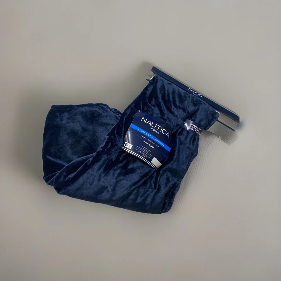 Azul Marino Nautica Home Talla Orversize ULTRA SUAVE PELUCHE TIRO (60X70) Foto 4 de 4