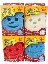 Scrub Daddy Scrub Mommy Winter Shapes- Elf, Snowflake, Reindeer, Snowman 4pc Set