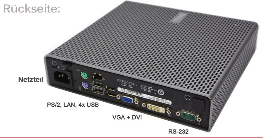 KLEINER COMPUTER FX160 80GB FESTPLATTE 2GB RAM RS-232 VGA DVI WINDOWS XP V33 - Bild 3 von 4