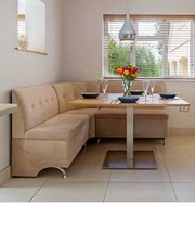 Oak corner dining set - natural colour upholstery - excellent condition