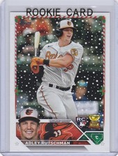 ADLEY RUTSCHMAN ROOKIE CARD 2023 Topps Holiday Baltimore Orioles SNOWING VERSION