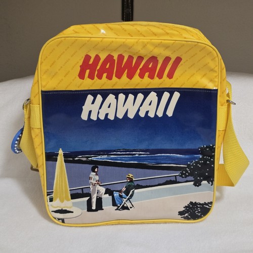 Vintage JAL Japan Airlines Yellow Shoulder Bag Made in Japan 12x10.5x3.5 NOS