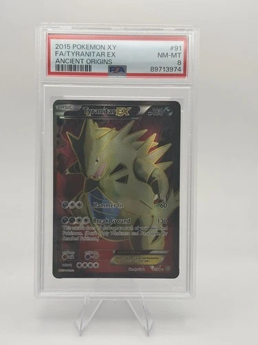 Pokemon Tyranitar EX Ancient Origins Full Art 91/98 PSA 8