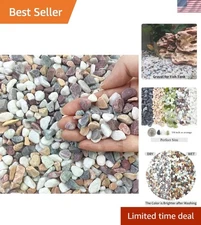 Natural Non-Toxic 2 lbs Mixed Color Pea Gravel - Ideal for Plant and Home Design