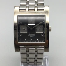 Armitron Mens Watch 31mm Stainless Square Black Dial Multi Function New Battery