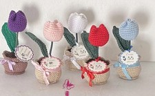 Tulipano uncinetto, tag, bomboniera, battesimo, comunione, laurea, compleanno