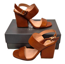 VINCE CAMUTO Womens Lovely Corwyn Tan Leather Heeled Sandals EU 40 UK 7
