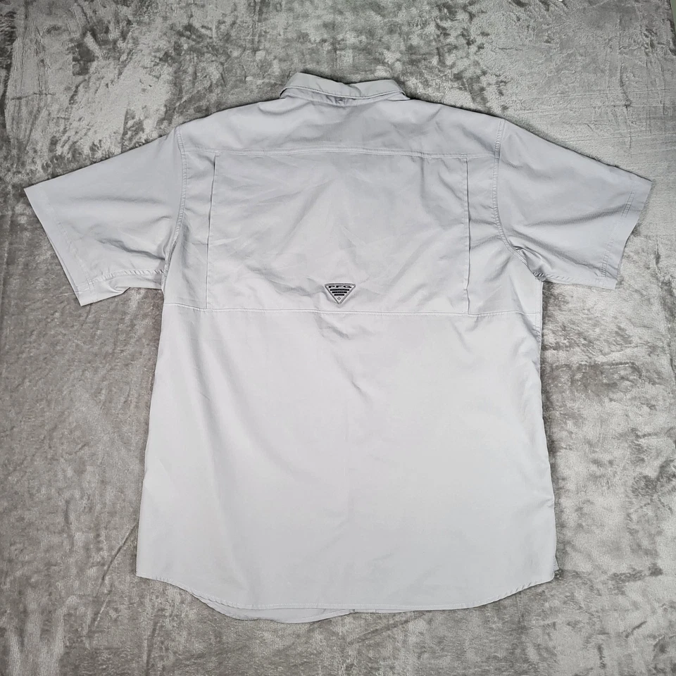 Camisa Columbia PFG Para Hombres 2XL Omni Tono UPF Ventilada Gris Manga Corta Ligera Foto 3 de 4