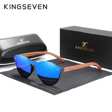 Natural Wooden Sunglasses KINGSEVEN Bubinga Men's Polarized Glasses Wooden Fashi