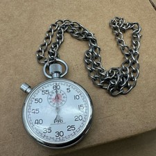 PIC BASE METAL SWISS STOP WATCH MADE IN SWITZERLAND Vintage Parts Repair Locked