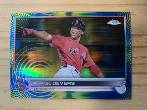 2022 Topps Chrome Blue/Yellow Sonic Pulse Refractor Rafael Devers /75 Redsox 