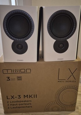 1 Paar Mission LX-3 MK2 Top Kompaktlautsprecher, sehr gut, weiß in OVP
