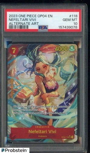 2023 One Piece OP04 EN #118 Nefeltari Vivi Alternate Art PSA 10 GEM MINT