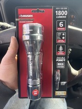 Husky 1800 Lumens Dual Power LED Rechargeable Tactical Focusing Flashlight