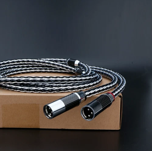 Pair Hi-end 7N OCC XLR Balanced Audio Cable Carbon Fiber Connectors Signal Wires - Picture 13 of 13